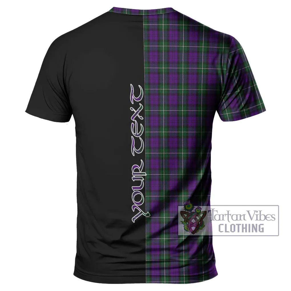 Baillie Highland Society Tartan T-Shirt with Family Crest and Half Of Me Style