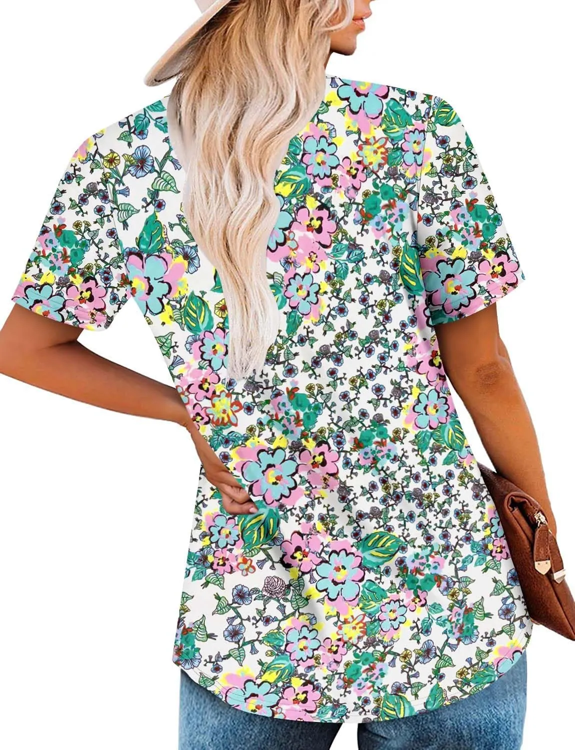BETTE BOUTIK Womens Summer Tops Pleated Corded Short Sleeve Tunic Shirts Crewneck Blouses Tops S-3XL