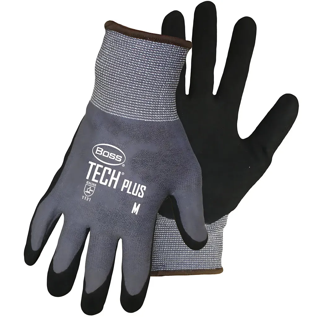 Boss 1UH7830X Seamless Knit Nylon Glove with Premium Nitrile Coated MicroSurface Grip on Palm & Fingers