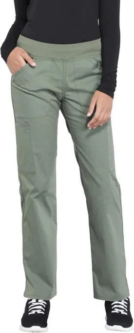 Cherokee Women's Scrub Pants Mid Rise Straight Leg Pull-on Cargo Pant with 6 Pockets & 2-Way Stretch Fabric - WW170