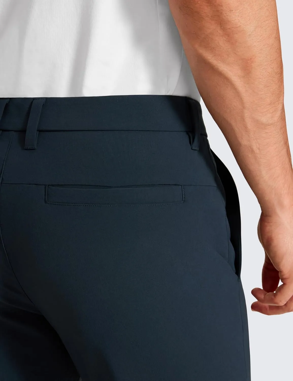 CRZ YOGA Casual Golf Pants for Men - 32" Water Resistant Lightweight Work Dress Trousers with Zipper Pockets