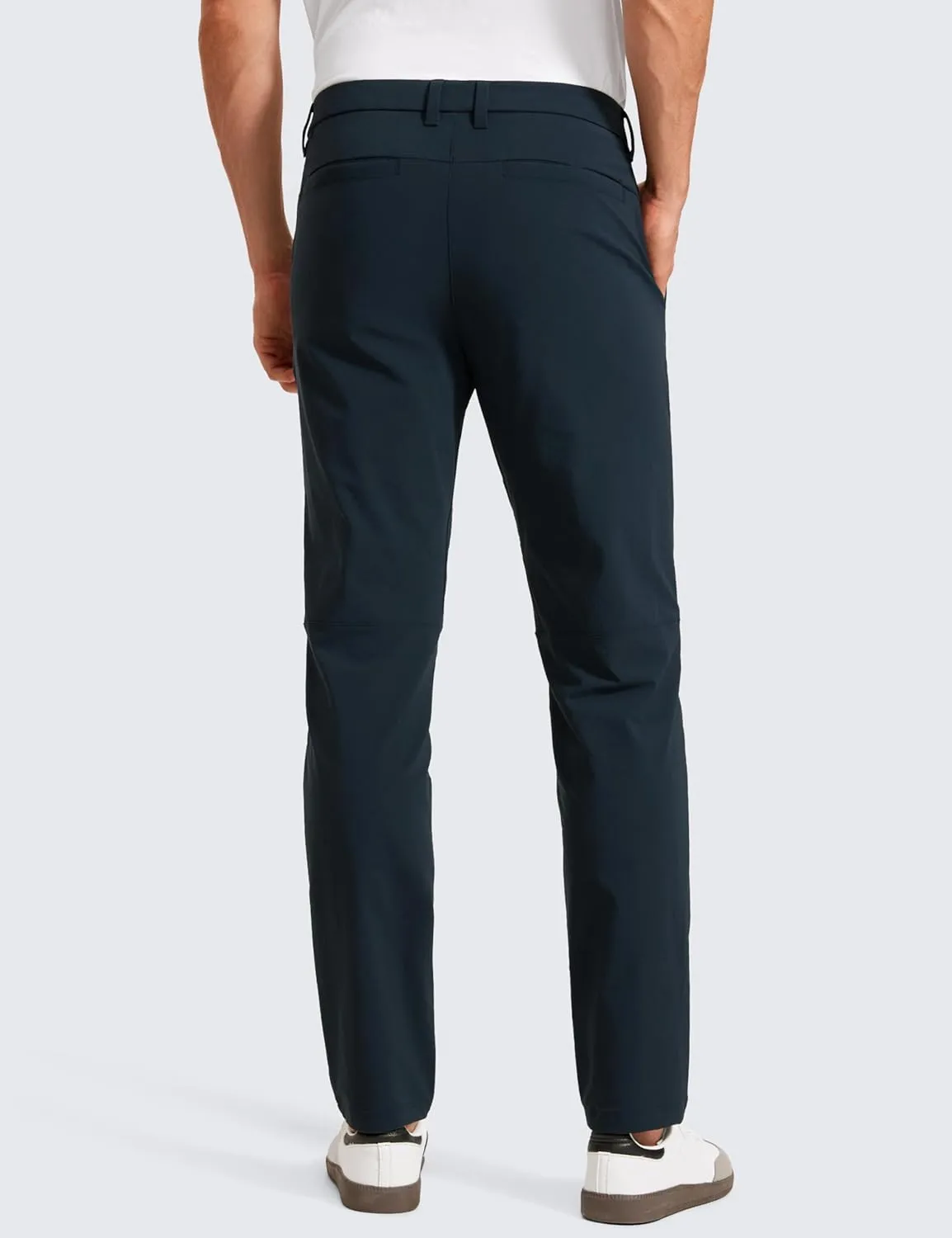 CRZ YOGA Casual Golf Pants for Men - 32" Water Resistant Lightweight Work Dress Trousers with Zipper Pockets
