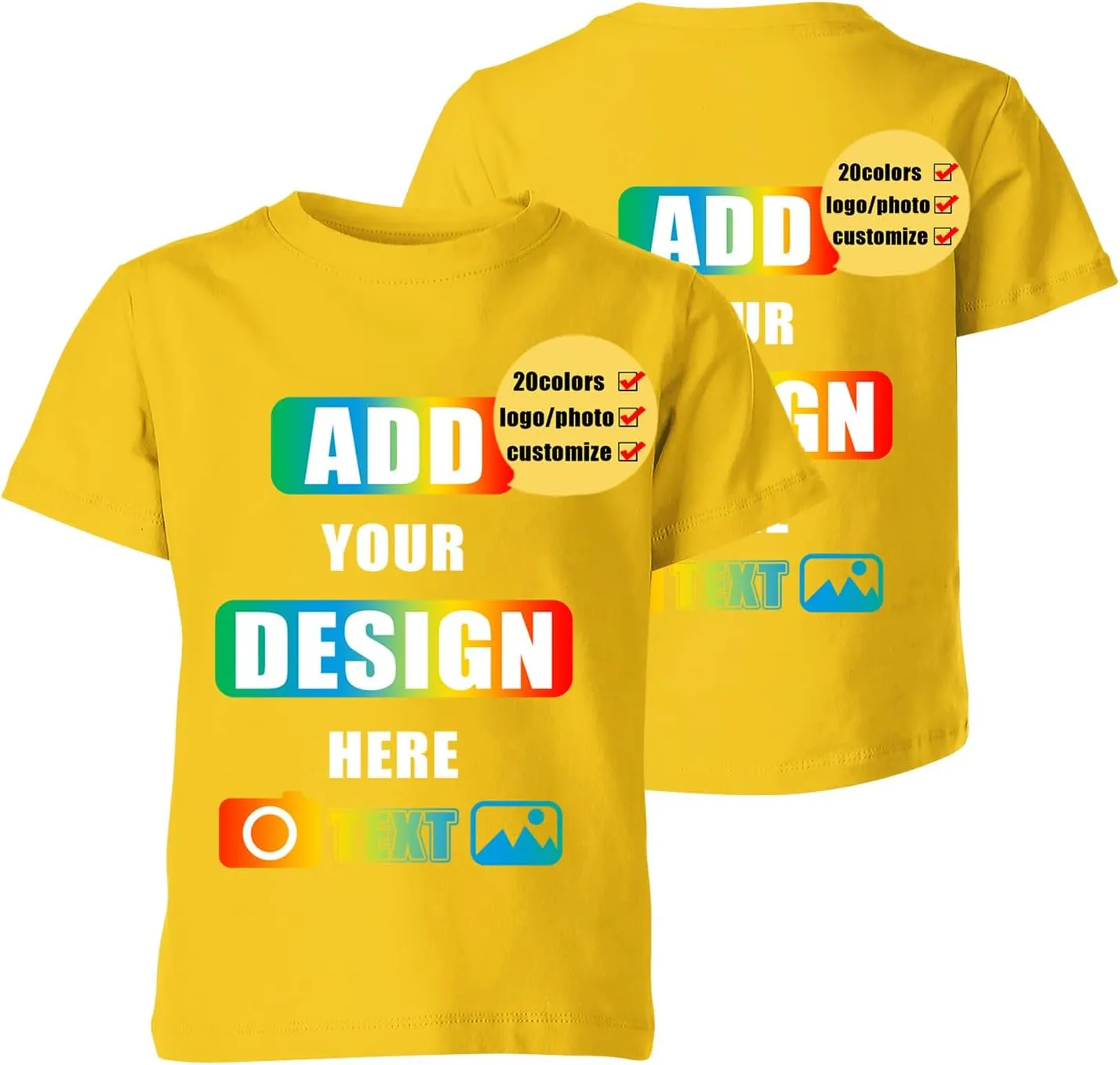 Custom T Shirts, Customized Your Own Crewneck Tee Shirt, Personalized Design Image/Text/Photo Cotton Tshirt, Men Women
