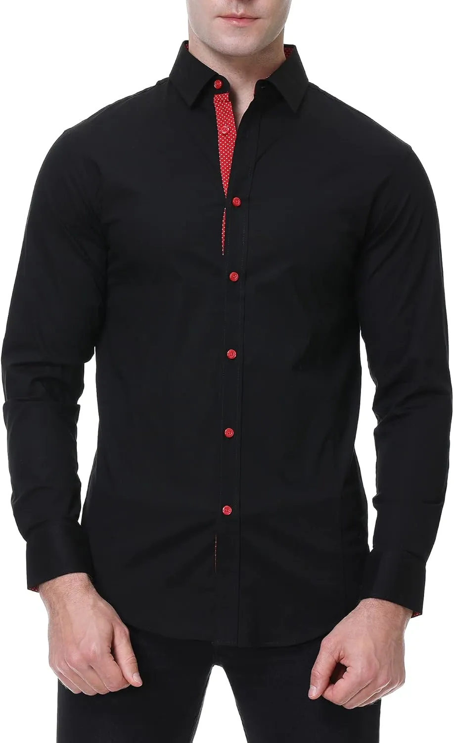 Damipow Mens Premium Casual Button Down Shirts Long Sleeve Regular Fit Men Shirt