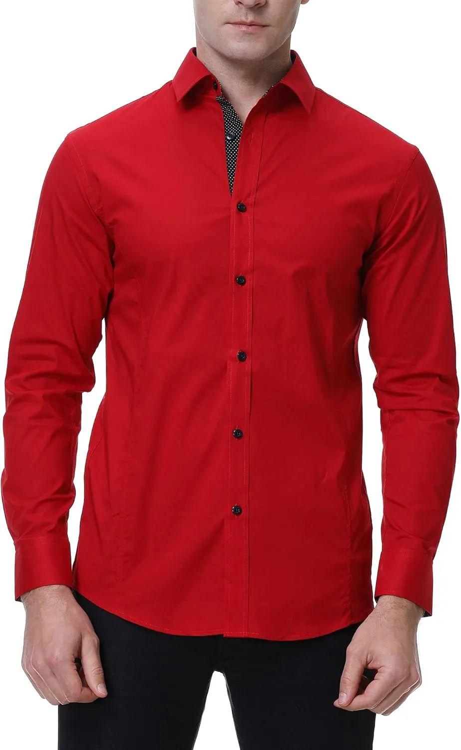 Damipow Mens Premium Casual Button Down Shirts Long Sleeve Regular Fit Men Shirt