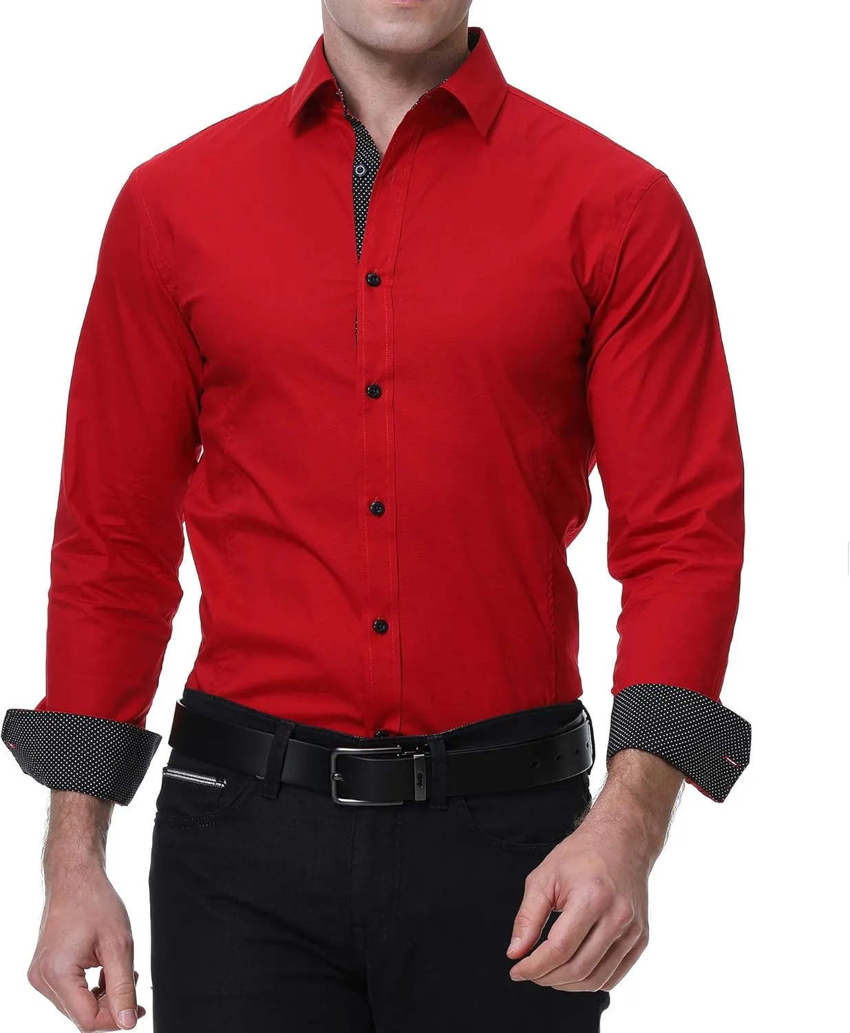Damipow Mens Premium Casual Button Down Shirts Long Sleeve Regular Fit Men Shirt