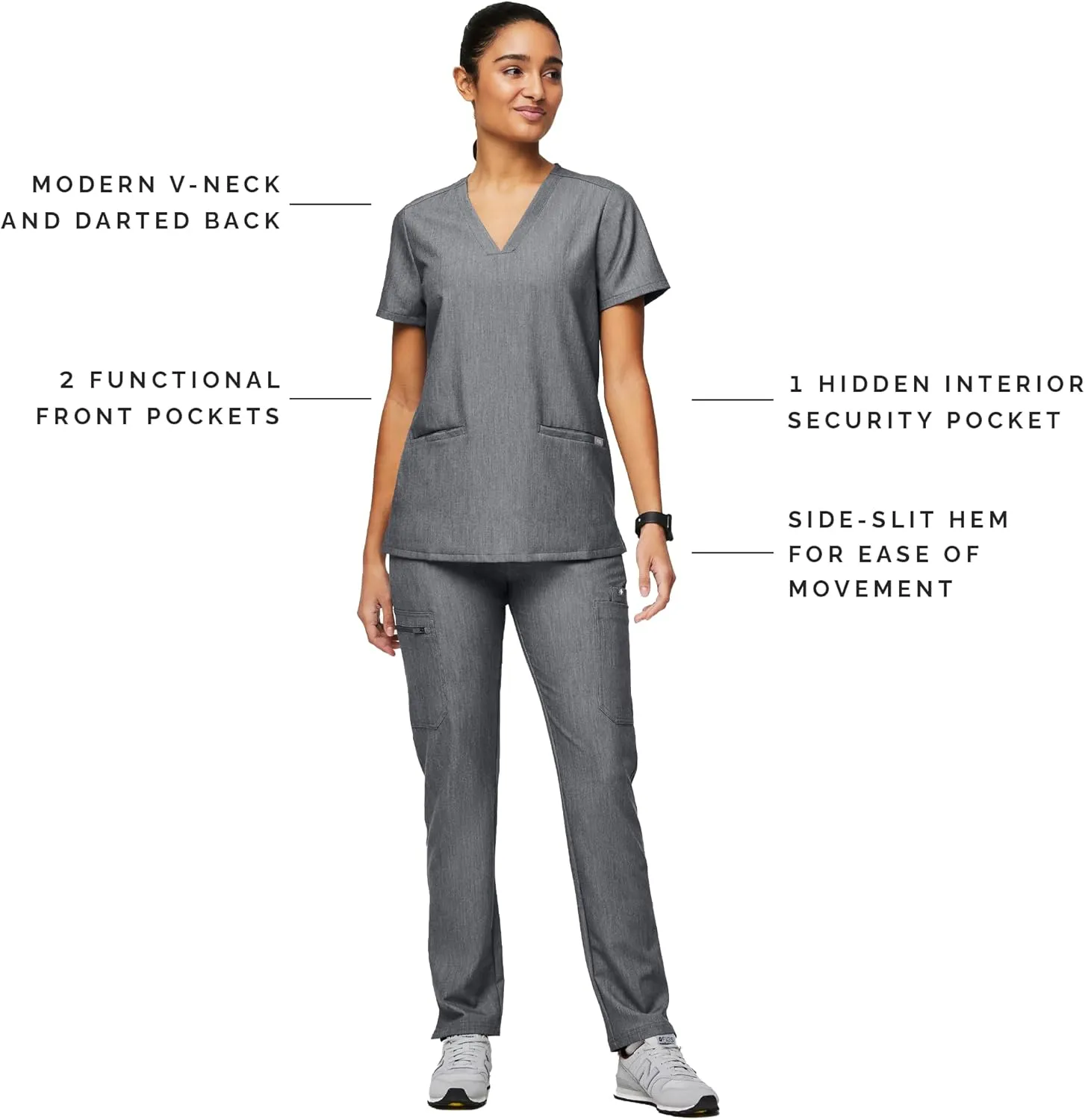 FIGS Casma Scrub Top for Women  Classic Fit, 3 Pockets, Four-Way Stretch, Anti-Wrinkle
