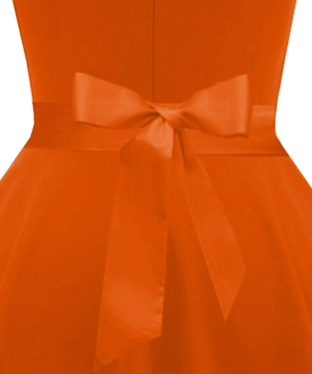 Girstunm Women's Classic Tea Dress Short Sleeve Swing Cocktail Party Dresses with Pockets