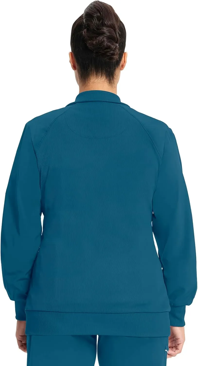 Infinity by Cherokee Zip Front Scrub Jackets for Women, 4-Way Stretch Fabric, 2391A