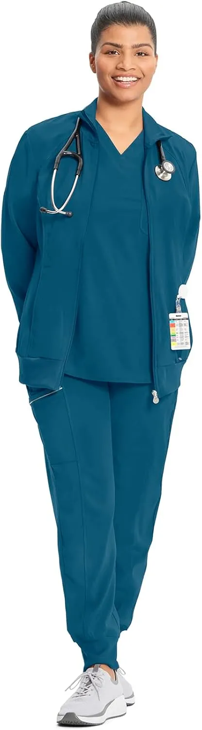 Infinity by Cherokee Zip Front Scrub Jackets for Women, 4-Way Stretch Fabric, 2391A