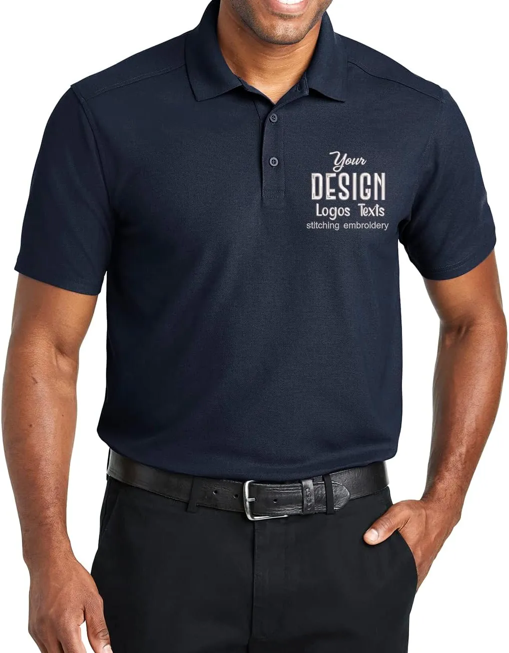 INK STITCH Men K600 Custom Embroidery Design Your Own Ezperformance Pique Polo Shirts