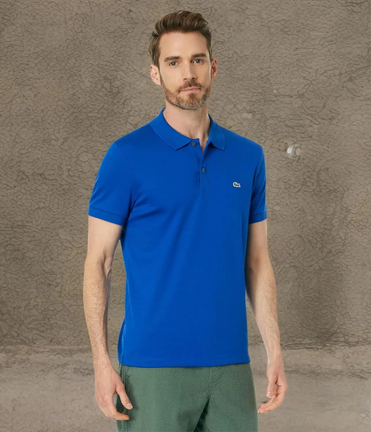 Lacoste Men's Short Sleeve Pima Jersey Interlock Regular Fit Polo Shirt
