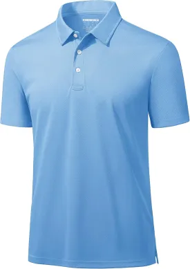 MAGCOMSEN Men's Polo Shirts 3 Buttons Casual Work T Shirts Quick Dry Short Sleeve Golf Shirt Pique Jersey Outdoor Performance