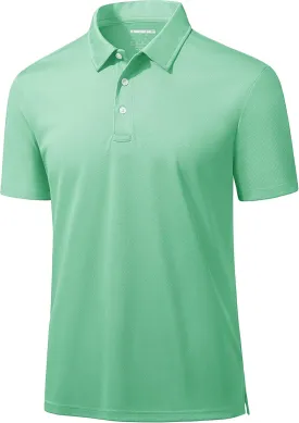 MAGCOMSEN Men's Polo Shirts 3 Buttons Casual Work T Shirts Quick Dry Short Sleeve Golf Shirt Pique Jersey Outdoor Performance