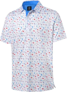Mens Golf Shirt Moisture Wicking Dry Fit Mens Polo Shirts Dry Fit Performance Men's Golf Shirts Regular Fit Fashion Print