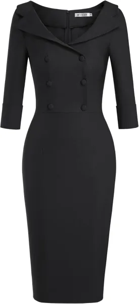 MUXXN Women's Classic Vintage Sweetheart Neckline Cocktail Prom Tea Dress