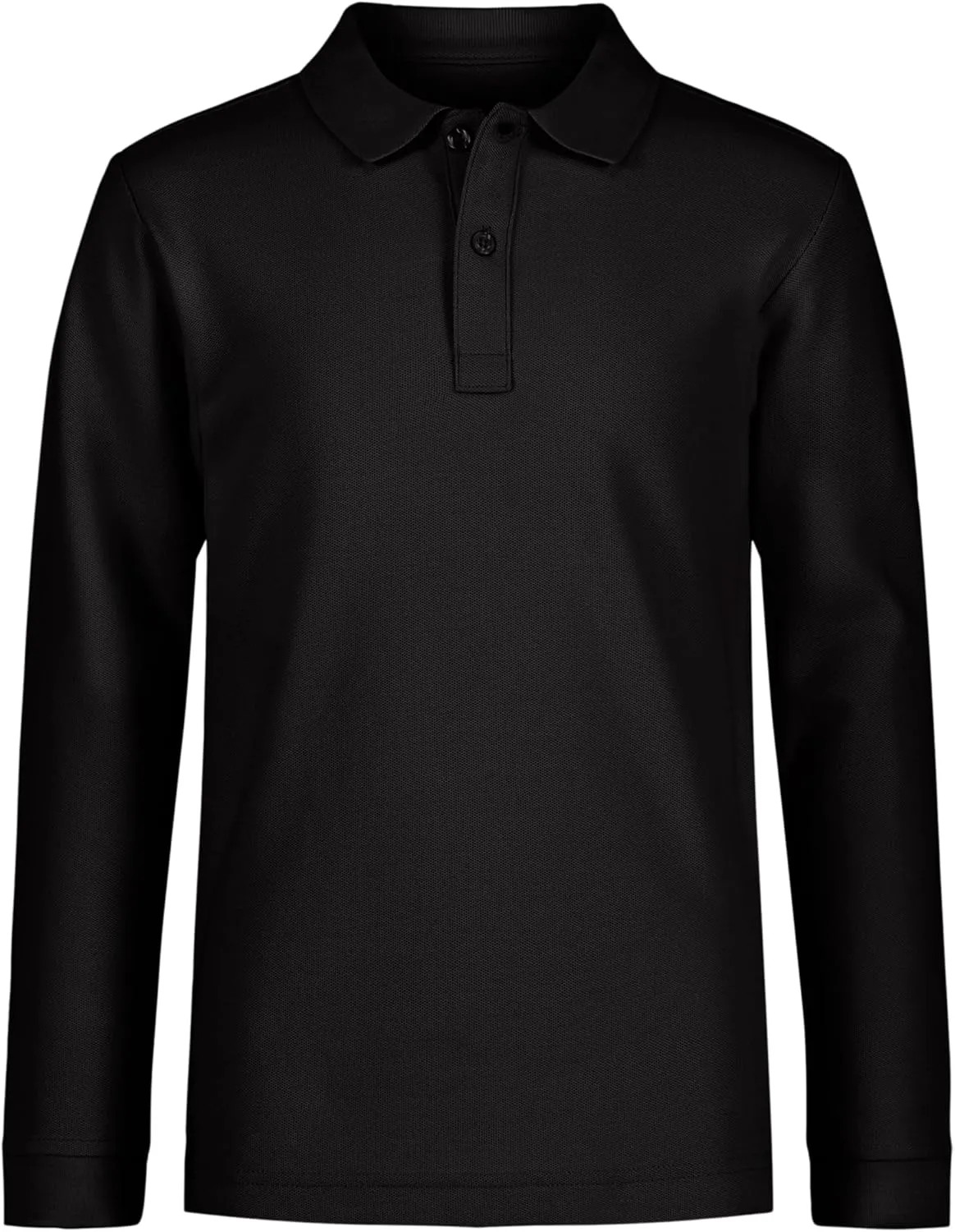 Nautica Boys' School Uniform Long Sleeve Polo Shirt, Button Closure, Comfortable, Breathable Fabric