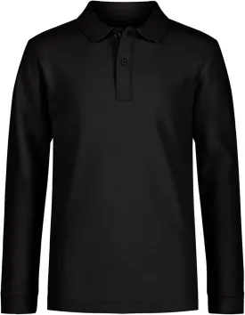 Nautica Boys' School Uniform Long Sleeve Polo Shirt, Button Closure, Comfortable, Breathable Fabric