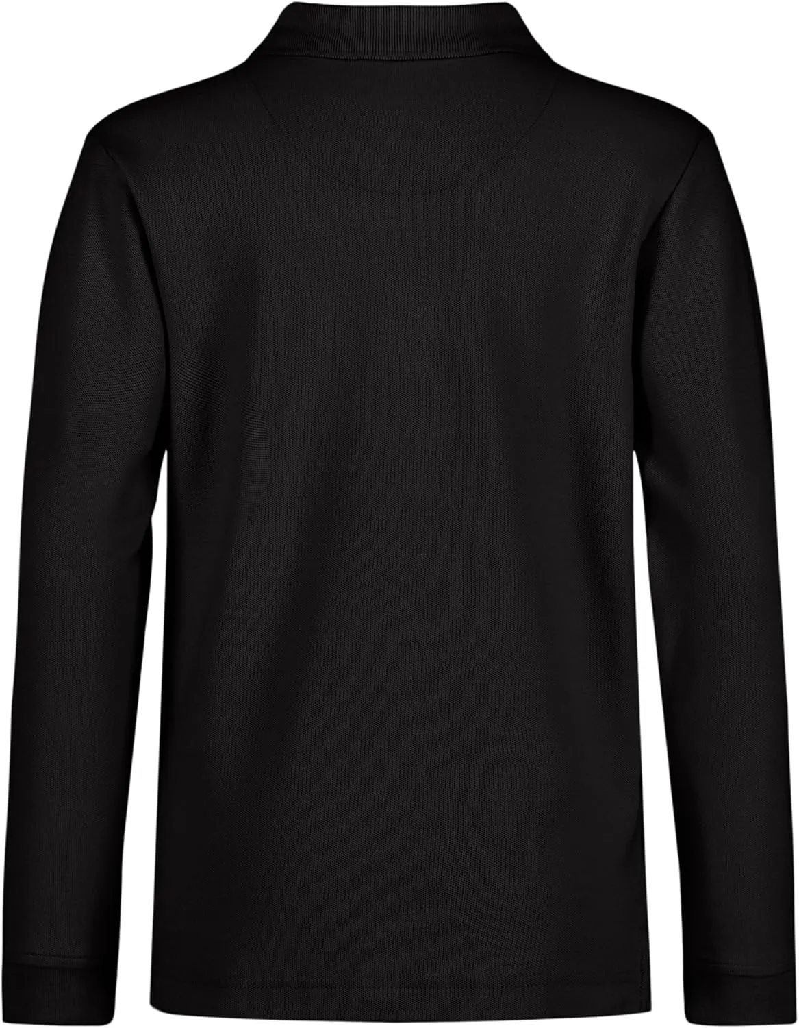 Nautica Boys' School Uniform Long Sleeve Polo Shirt, Button Closure, Comfortable, Breathable Fabric