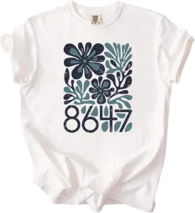 Retro 8647 Anti Trump Shirt, Democrat 8647, Funny Liberal, Pro Immigration, Anti Trump 8647 Floral Boho Style White