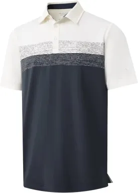 Rouen Polo Shirts for Men Quick Dry Regular Fit Casual Color Block Chest Print Active Short Sleeve Collared Mens Golf Shirt