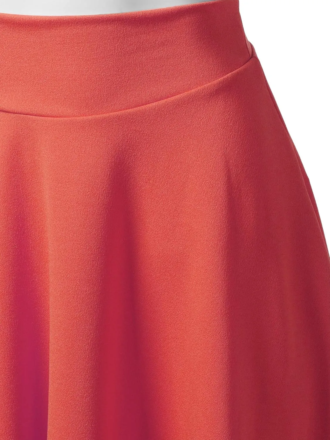 SSOULM Women's High Waist Flare A-Line Midi Skirt with Plus Size