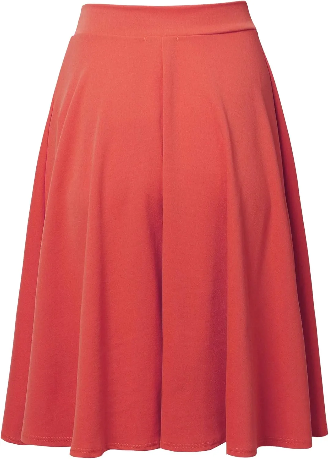 SSOULM Women's High Waist Flare A-Line Midi Skirt with Plus Size