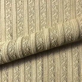 Tan Textured Floral Stripe Upholstery Fabric 54"