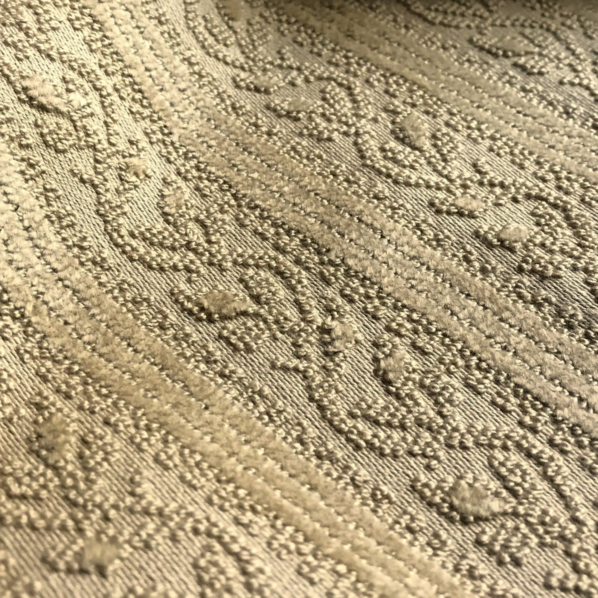 Tan Textured Floral Stripe Upholstery Fabric 54"