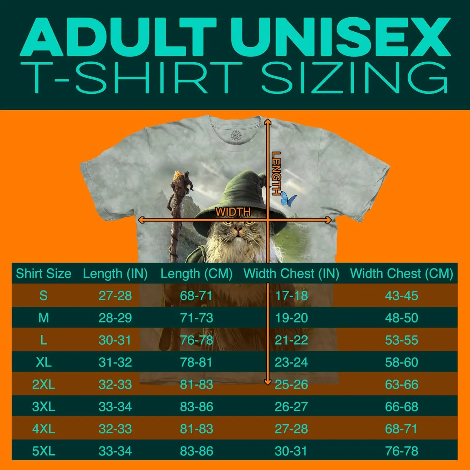 The Mountain Catdalf Unisex T Shirt | Premium, Hand-Dyed | Funny Cat Graphic Tee