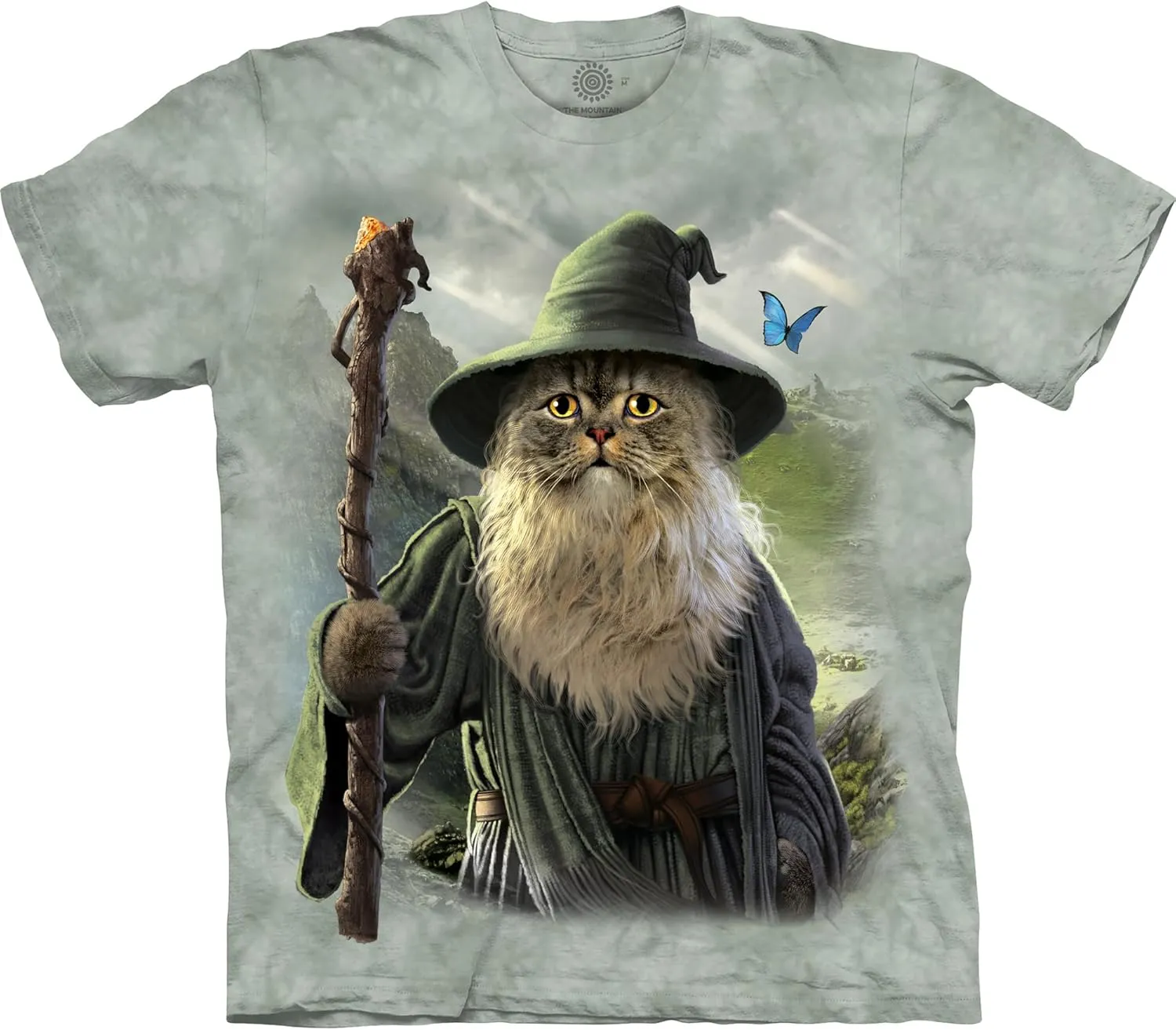 The Mountain Catdalf Unisex T Shirt | Premium, Hand-Dyed | Funny Cat Graphic Tee