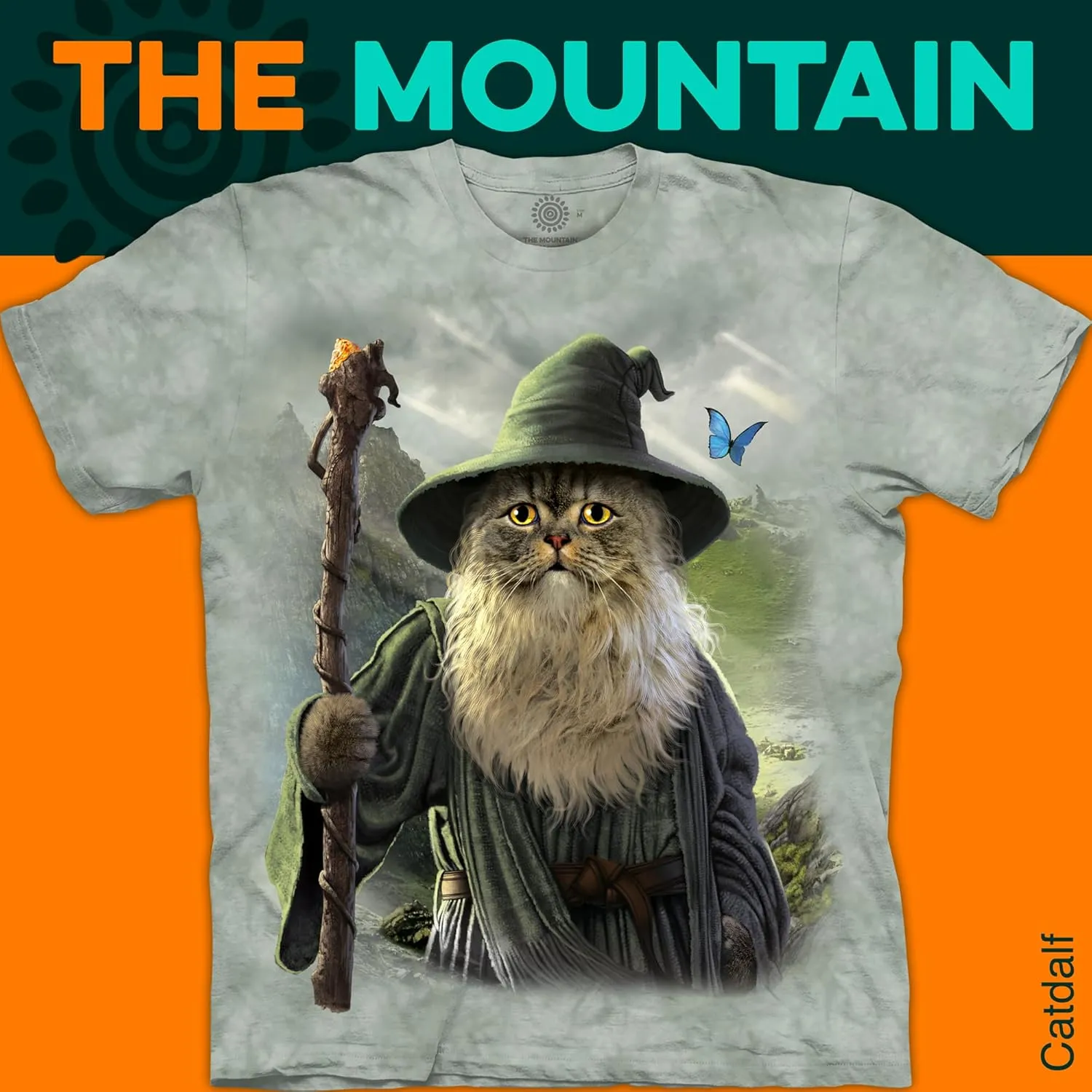The Mountain Catdalf Unisex T Shirt | Premium, Hand-Dyed | Funny Cat Graphic Tee