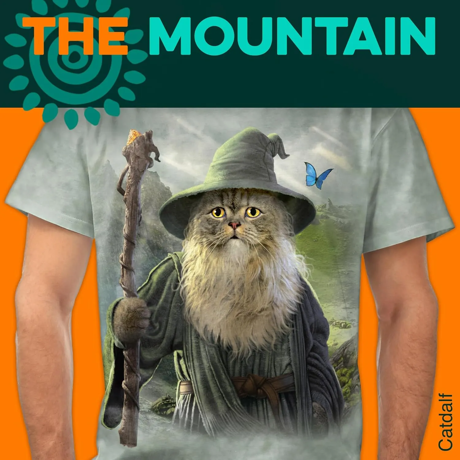 The Mountain Catdalf Unisex T Shirt | Premium, Hand-Dyed | Funny Cat Graphic Tee