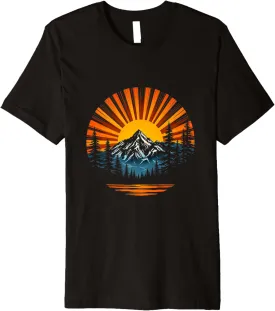 Vintage mountain landscape Premium T-Shirt
