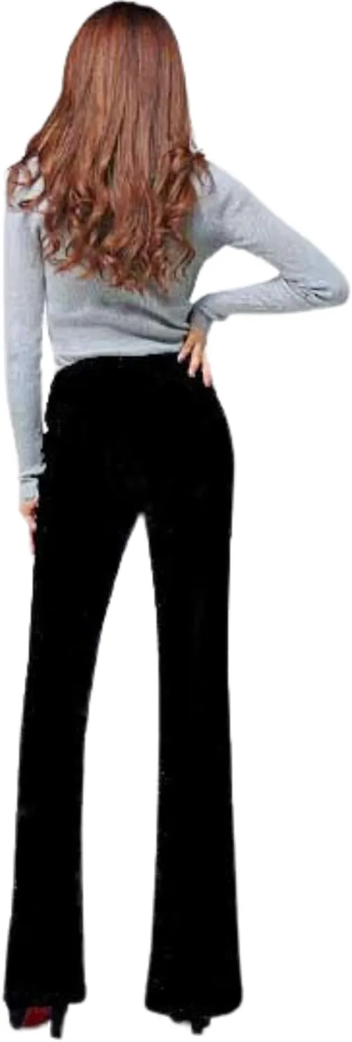 Women Office Flare Dress Pants -Stretchy Comfy - High Waisted Bell Bottom Classic Buinese & Casual